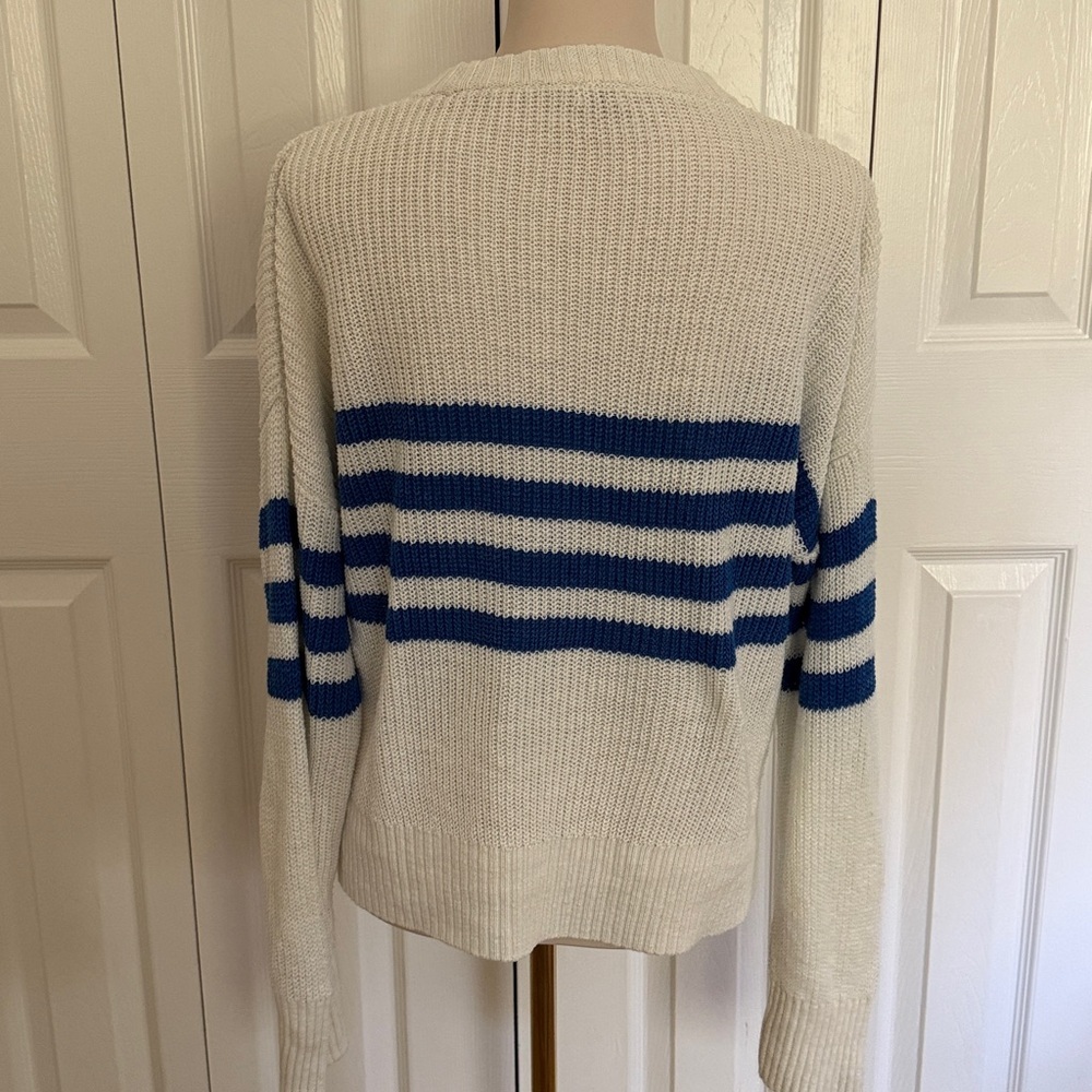 Faherty Miramar Stripe Linen & Organic Cotton Sweater Medium - Picture 4 of 10
